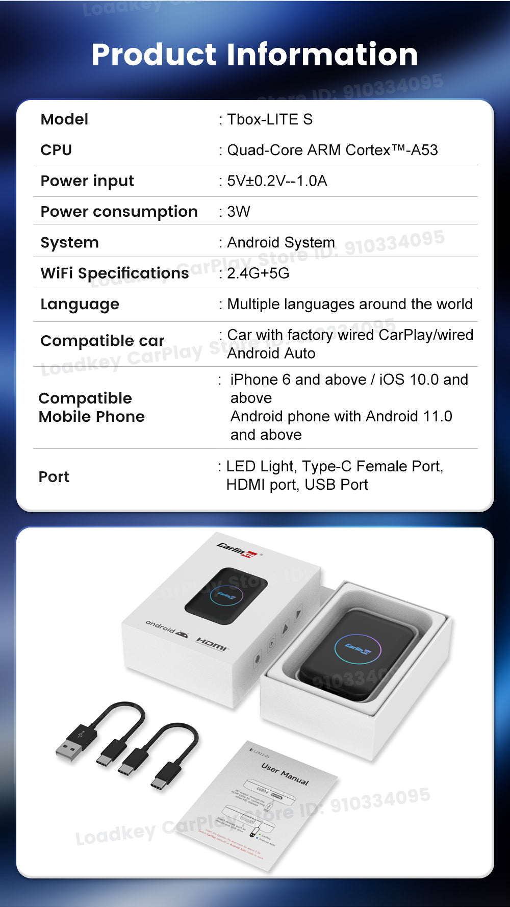 CarlinKit Android 4ram + 32g     TV Box Wireless Adatper