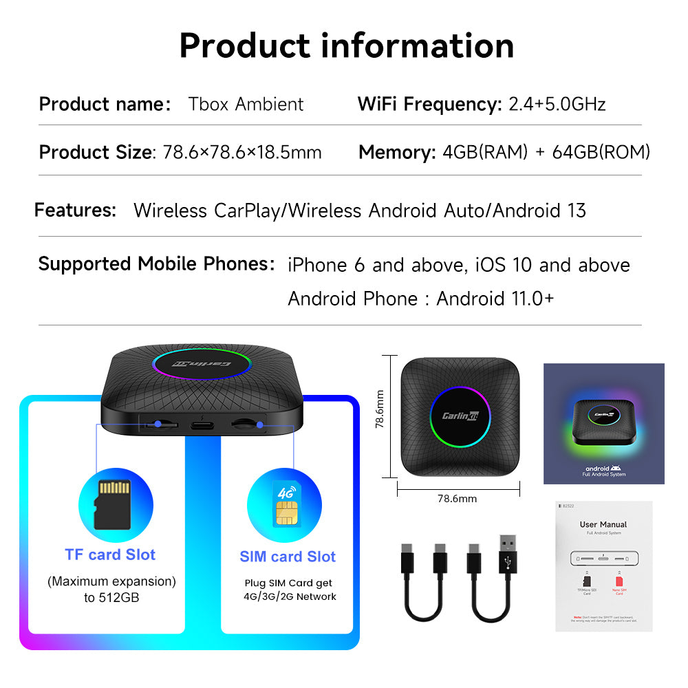 carlinkit android 13          8ram + 128 GB