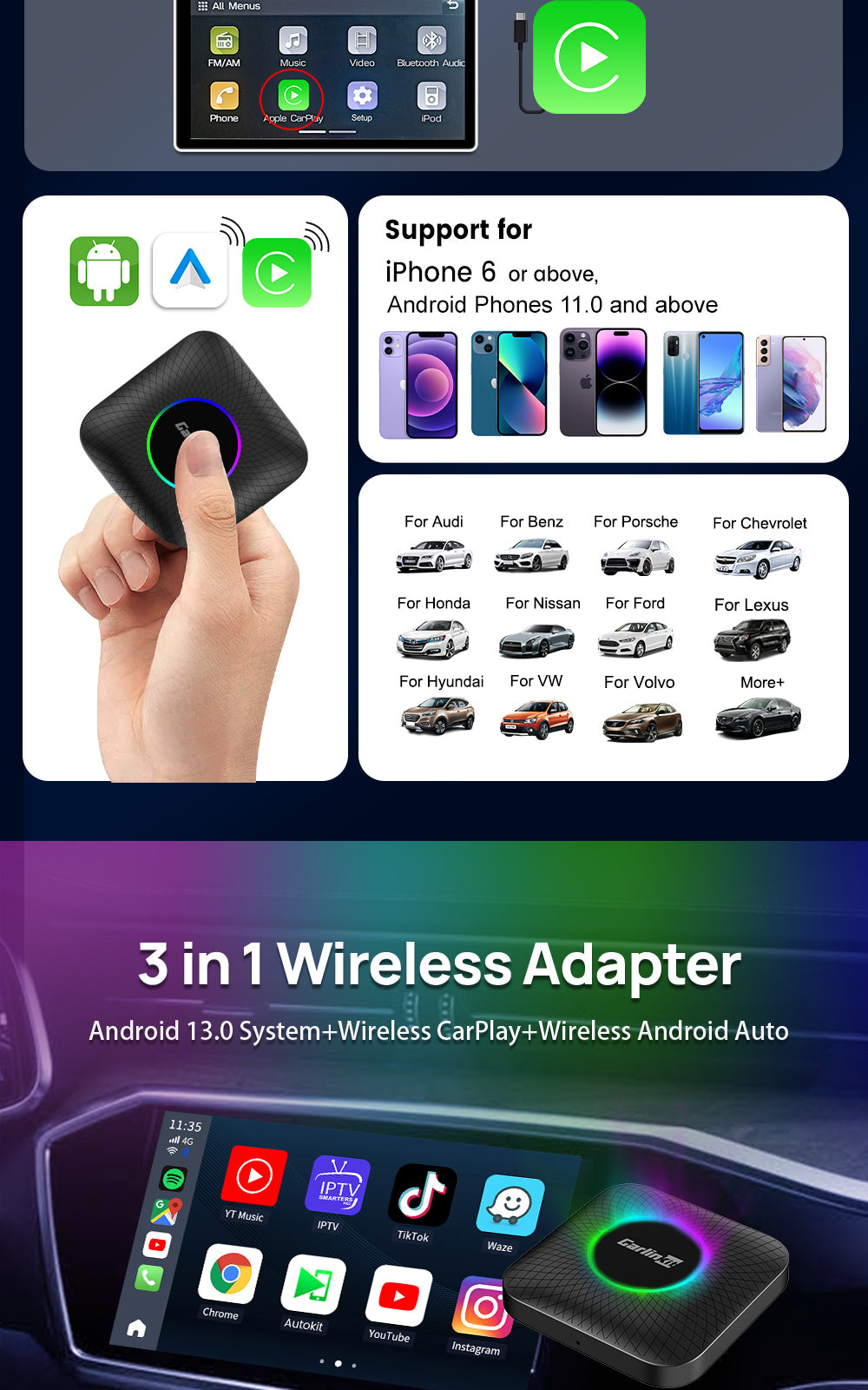 carlinkit android 13          8ram + 128 GB